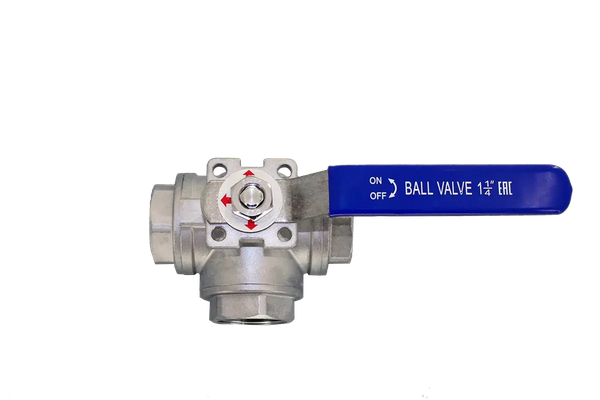 Кран шаровый трехходовой Newkey (T-тип) нержавеющий DN32 PN40 купить по цене 14674 руб.