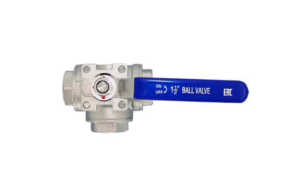 Кран шаровый трехходовой Newkey (T-тип) нержавеющий DN40 PN40 купить по цене 12785 руб.