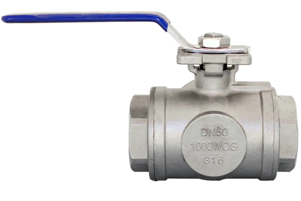Кран шаровый трехходовой Newkey (T-тип) нержавеющий DN50 PN40