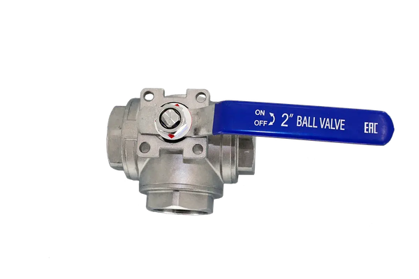 Кран шаровый трехходовой Newkey (T-тип) нержавеющий DN50 PN40 купить по цене 17029 руб.