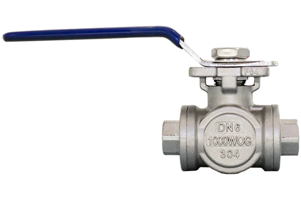 Кран шаровый трехходовой Newkey (T-тип) нержавеющий DN 8 PN40