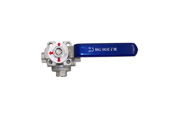 Кран шаровый трехходовой Newkey (T-тип) нержавеющий DN 8 PN40 купить по цене 3033 руб.
