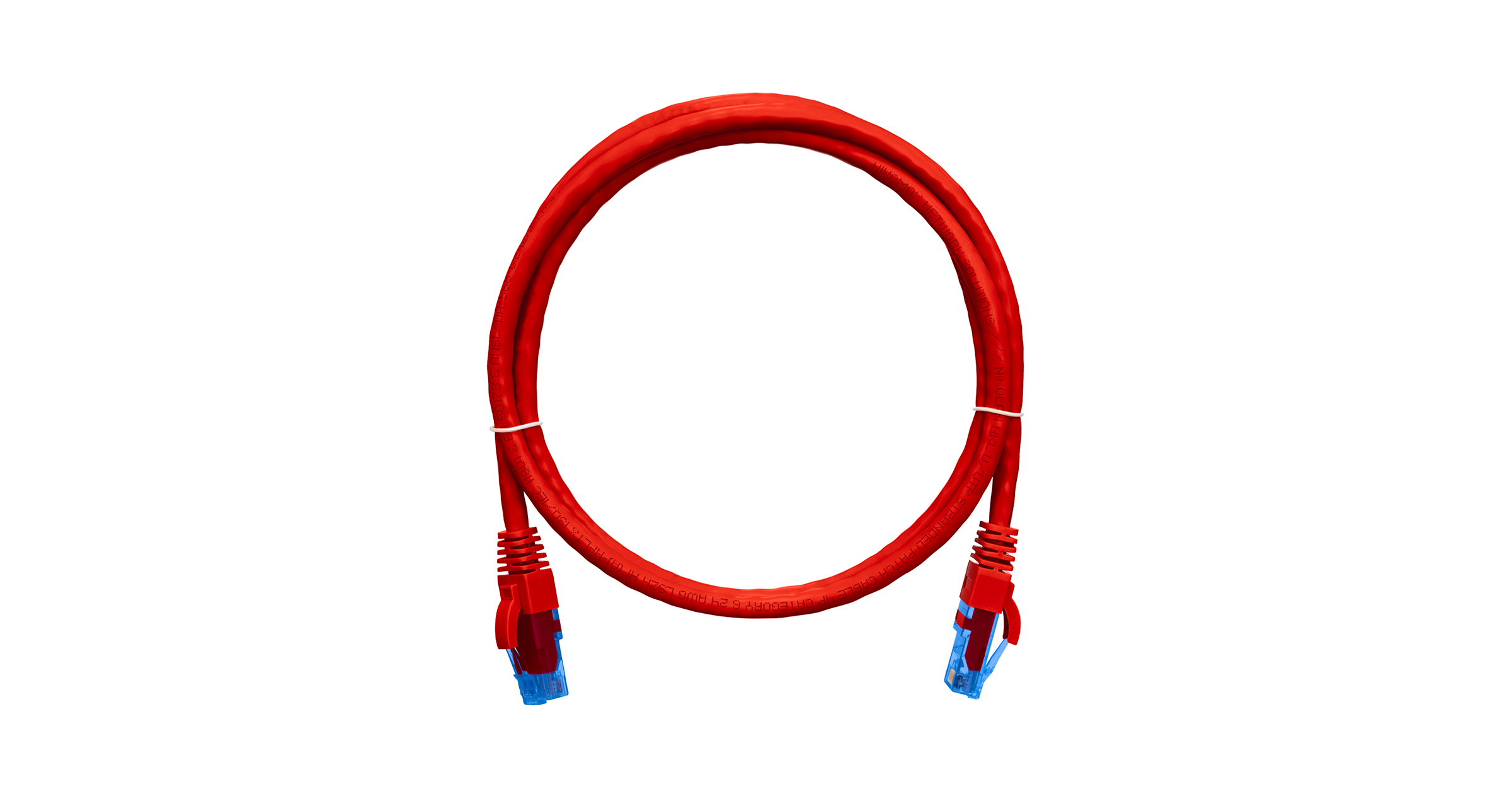 Коммутационный шнур NIKOMAX U/UTP 4 пары, Кат.6 (Класс E), 250МГц, 2хRJ45/8P8C, T568B, заливной, с защитой защелки, многожильный, BC (чистая медь), 24AWG (7х0,205мм), LSZH нг(А)-HFLTx, красный, 1м