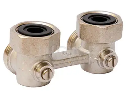 Узел нижнего подключения угловой с шаровым затвором MVI 3/4"*3/4"