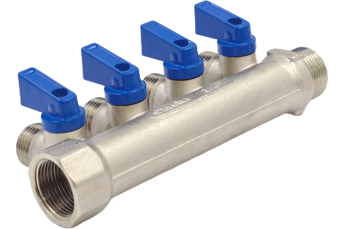 Коллекторы с шаровыми клапанами Okseler 3/4x1/2НР, 4 выхода