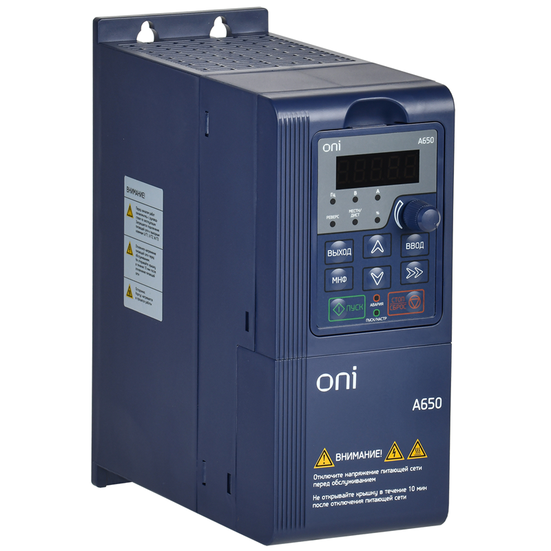 Преобразователь частоты ONI A650 380В 3Ф 2,2кВт 5,5А M A650-33E022TM