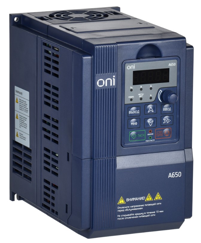 Преобразователь частоты ONI A650 380В 3Ф 7,5кВт 17А M A650-33E075TM