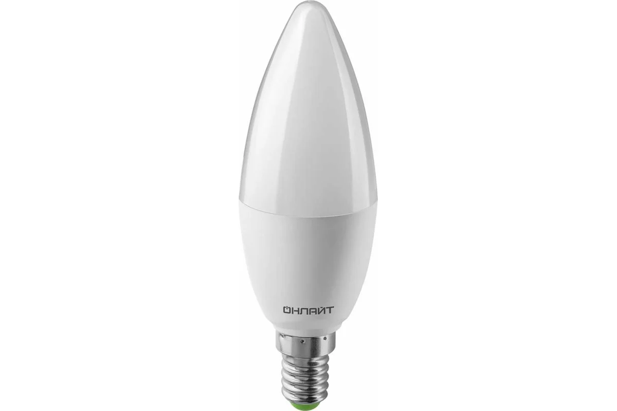 Светодиодная лампа ОНЛАЙТ PROMO C37 10Вт 230В 6500К E14