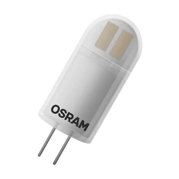 Лампа светодиодная низковольтная OSRAM 1,7 Вт G4 JC 2700K 200 Лм матовая 12В капсульная PIN20/827 36х14мм купить с доставкой по РФ