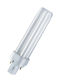 Лампа OSRAM  Dulux D компактная люминесцентная КЛЛ энергосберегающая 18Вт G24D-218W/840 4000К холодный свет 153х34 4050300012056 купить с доставкой по РФ