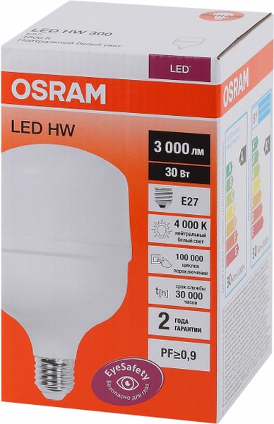Светодиодная лампа OSRAM 30Вт 4000К 230В E27 заказать со складов по всей России