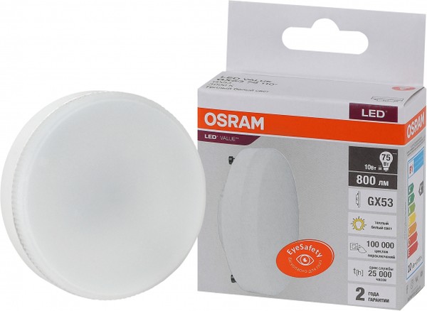 Лампа светодиодная OSRAM LED Value LVGX5375 10Вт 3000К 230В 800Лм