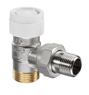 Вентиль Oventrop серия AV9, угловой, DN-15, 3/4", 1/2", Н ЕК-Н, никелированный