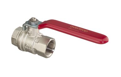 Кран шаровой, Oventrop Optibal  DN-32, 1 1/4", ВВ, PN, бар-16, ручка-рычаг из оцинкованной стали, никелирован