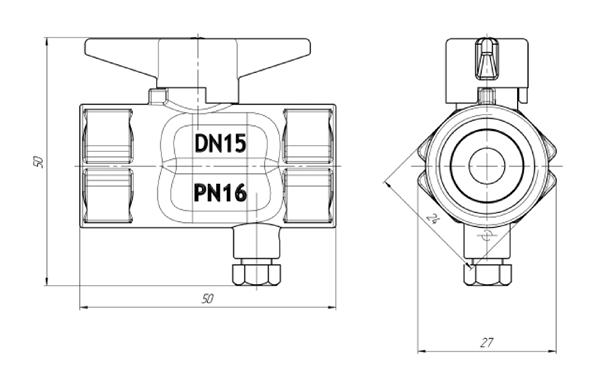 Кран для манометра Пензапромарматура DN15 PN16 ВР G1/2"-М20Х1,5 с краном Маевского заказать со складов по всей России