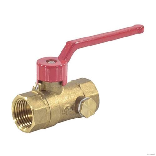 Кран шаровой Пензапромарматура КШДП DN15 PN16 ВР G1/2" со спускником с рычагом