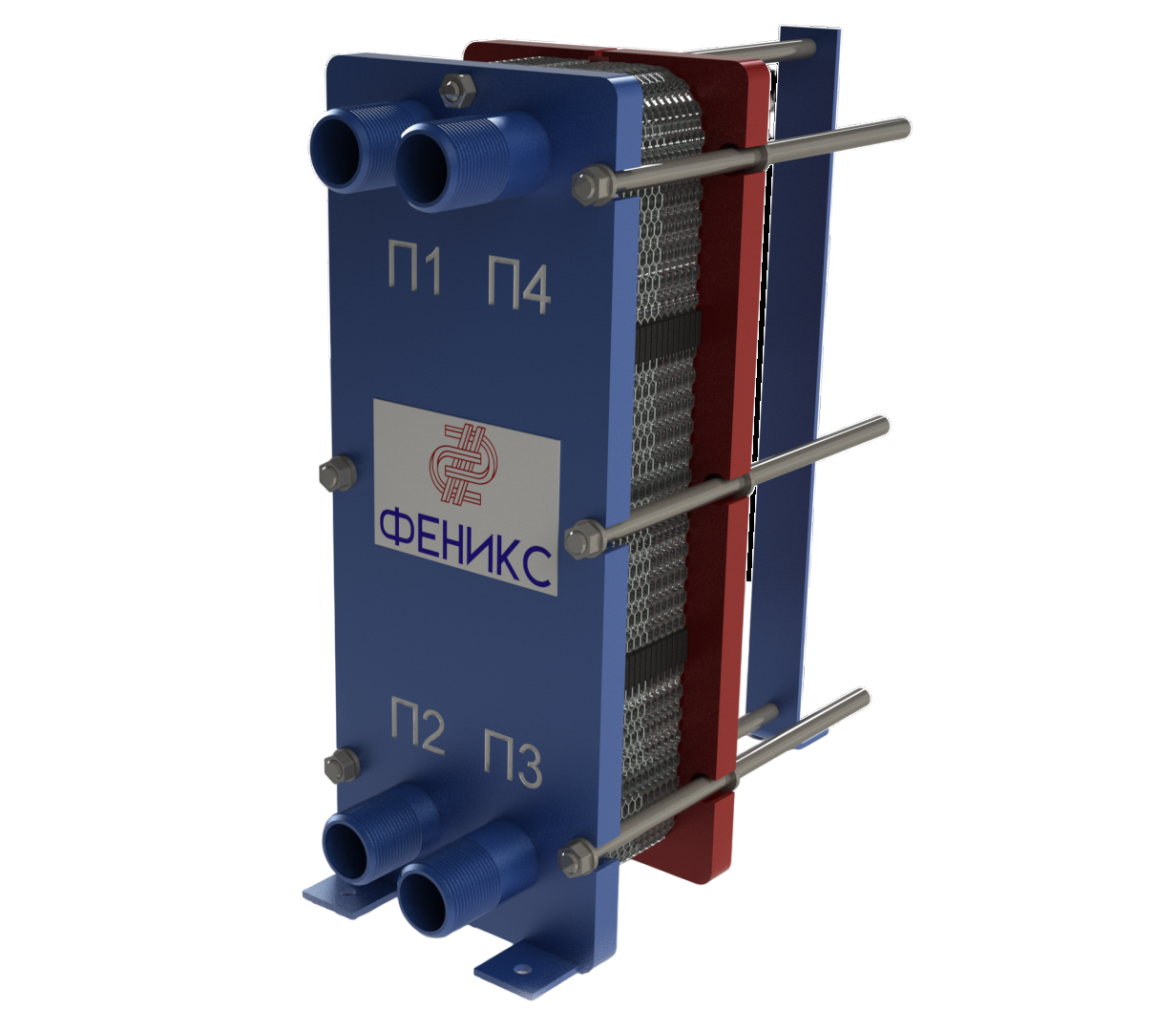 Теплообменник пластинчатый разборный 100 кВт для ГВС Ду32 Phoenix SAPR-4H-E-22 купить с доставкой по РФ
