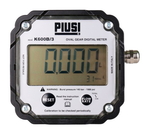 K600 B/3 PULSE-OUT - Импульсный счетчик для дизельного топлива PIUSI, 10-100 л/мин.
