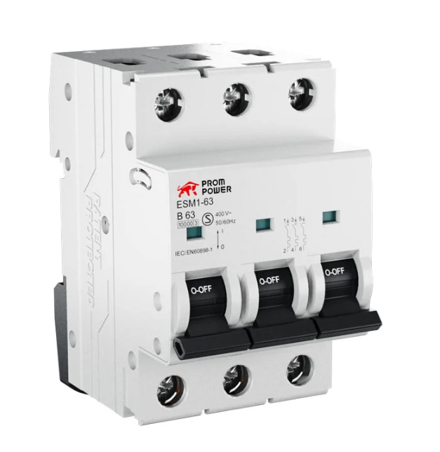 Автоматический выключатель Prompower MCB ESM2-63/C20/3 (6kA), 20A, характеристика C, количество полюсов: 3P купить с доставкой по РФ