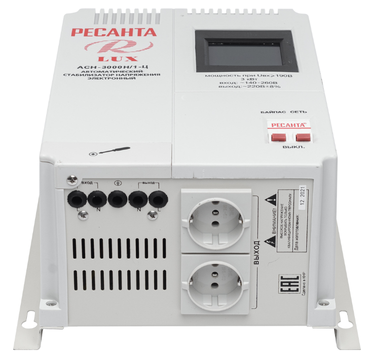Стабилизатор напряжения Ресанта АСН 3000 Н/1-Ц Lux купить по цене 9164 руб.