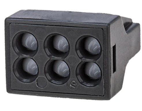 Экспресс-клемма с пастой REXANT СМК 773-306, 6-проводная до 2,5 мм² серая купить с доставкой по РФ