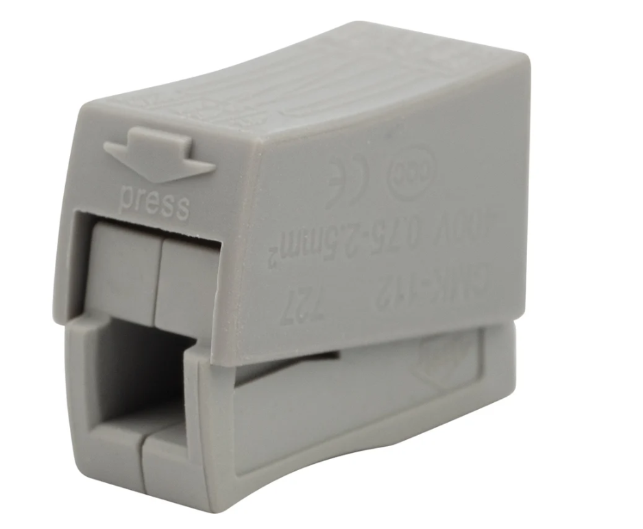 Строительно-монтажная клемма REXANT СМК 224-112 для светильника на 2 проводника 1.0-2.5/0.5-2.5 мм², белая купить с доставкой по РФ