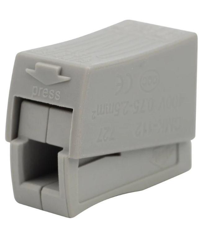 Клемма Rexant СМК 224-112 для светильника 2-проводная 1.0-2.5/0.5-2.5кв.мм бел. купить с доставкой по РФ