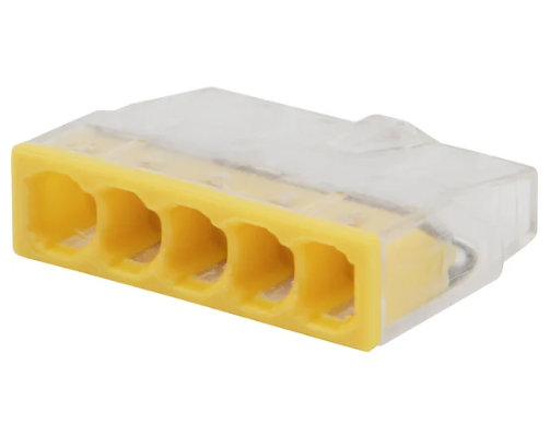 Экспресс-клемма REXANT СМК 2273-205, 5-проводная 0.5-2.5 мм², прозрачная, блистер купить с доставкой по РФ