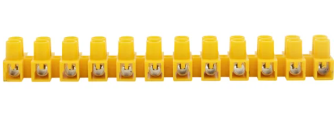 Клеммная винтовая колодка REXANT KВ-6 2,5-6, ток 6 A, полипропилен желтый купить с доставкой по РФ