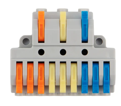 Клемма REXANT СМК 3х3 проходная разветвительная 3 полюса, с монтажной площадкой (1 ввод, 3 вывода на полюс) купить с доставкой по РФ