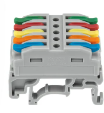 Клемма REXANT СМК 222-425D проходная 5-полюсная, с креплением на DIN-рейку (0,08-4 мм²) купить с доставкой по РФ