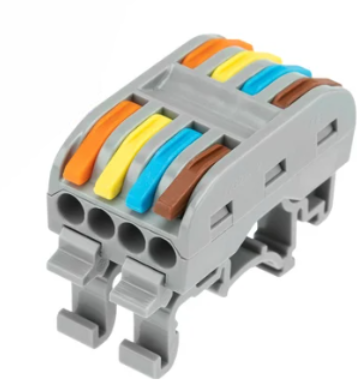 Клемма REXANT СМК 222-424D проходная 4-полюсная, с креплением на DIN-рейку (0,08-4 мм²) купить с доставкой по РФ