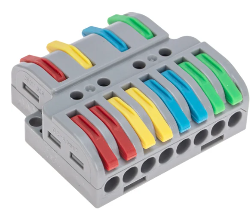 Клемма REXANT СМК 4х2 проходная разветвительная 4 полюса, с монтажной площадкой (1 ввод, 2 вывода на полюс) купить с доставкой по РФ