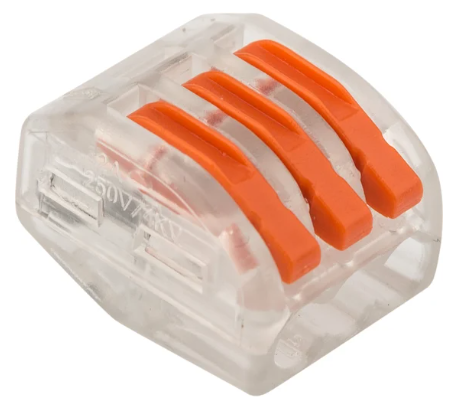 Клемма REXANT 221-413 3-проводная (0,08-2,5 (4) мм2) прозрачные купить с доставкой по РФ