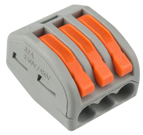 Универсальная клемма REXANT СМК 222-413, 3-проводная серая 0,08-2,5/4 мм² купить с доставкой по РФ