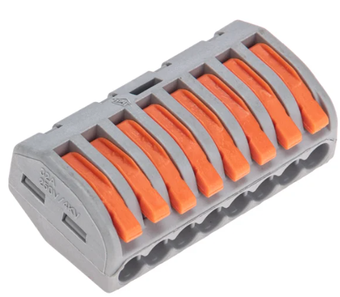 Универсальная клемма REXANT СМК 222-418, 8-проводная серая 0,08-2,5/4мм² купить с доставкой по РФ