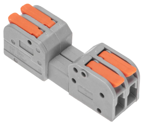 Клемма REXANT СМК 222-422R проходная разъемная 2 полюса серая 0,2-2,5/4мм² купить с доставкой по РФ