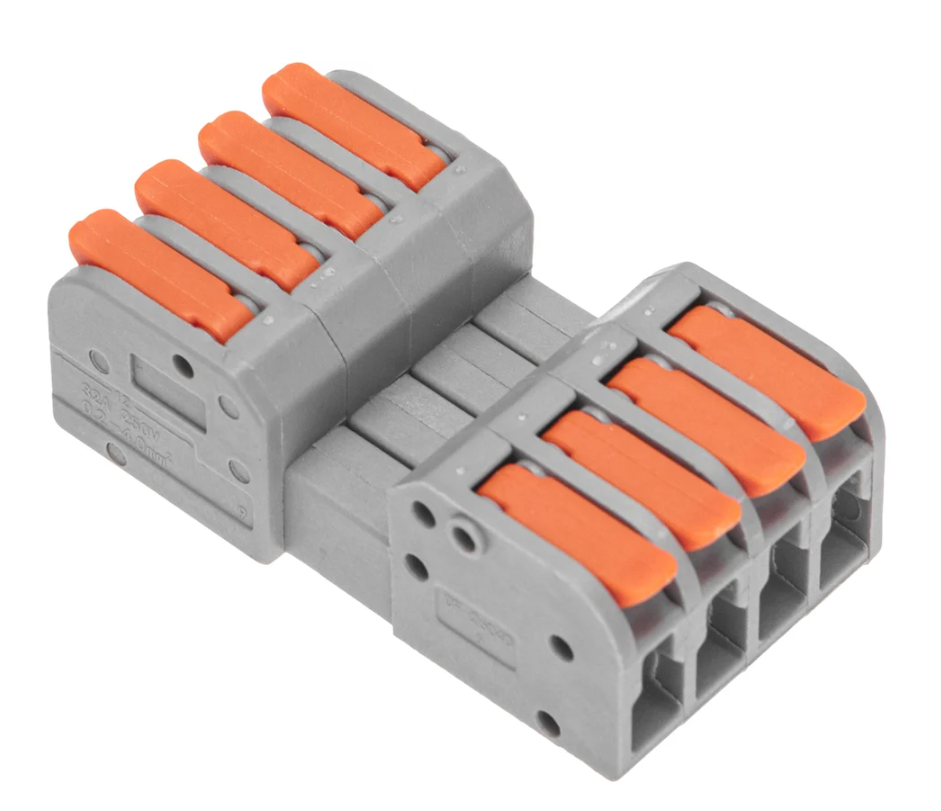 Клемма REXANT СМК 222-424R проходная разъемная 4 полюса 0,2-2,5/4мм² купить с доставкой по РФ