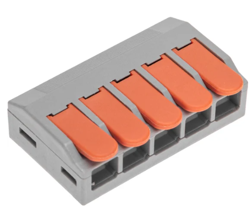Универсальная клемма REXANT СМК 222-615/221-615, 5-проводная серая 0,5-4/6 мм² купить с доставкой по РФ