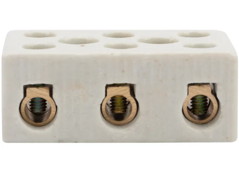 Клемма керамическая винтовая REXANT КВ 16 мм² 3 пары контактов с крепежным отверстием купить с доставкой по РФ