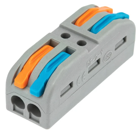 Клемма REXANT СМК 222-422 проходная 2 полюса (0,08-4 мм²), серая 32 А купить с доставкой по РФ