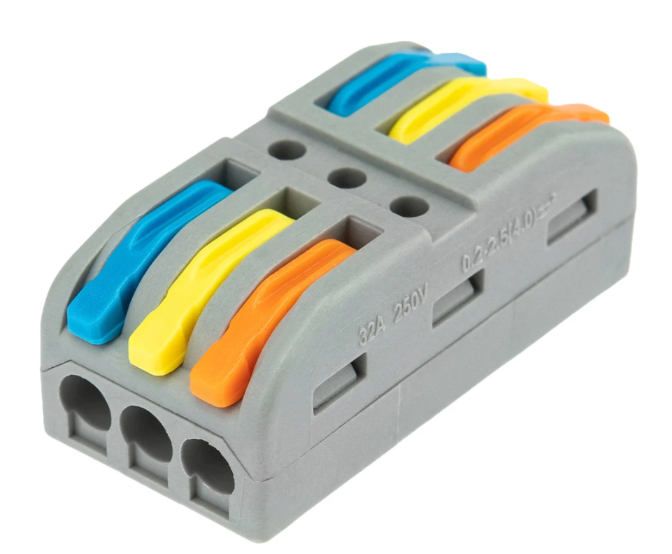 Клемма REXANT СМК 222-423 проходная 3 полюса (0,08-4 мм²) купить с доставкой по РФ