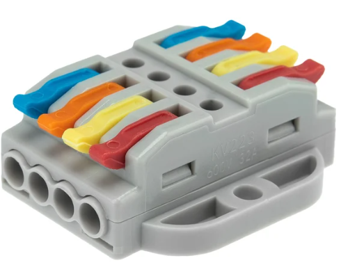 Клемма REXANT СМК 222-424P проходная 4 полюса, с монтажной площадкой купить с доставкой по РФ