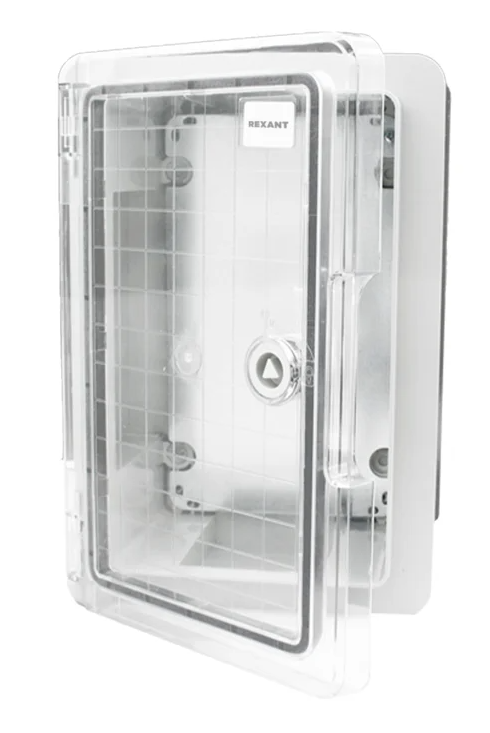Корпус REXANT пластиковый ЩМПп с прозрачной дверцей и монтажной панелью 300х200х130мм, АБС, УХЛ1, IP65 купить с доставкой по РФ