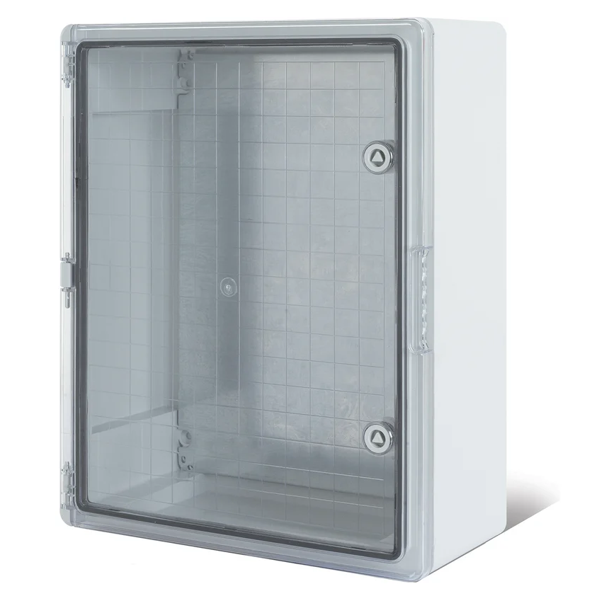 Корпус REXANT пластиковый ЩМПп с прозрачной дверцей и монтажной панелью 400х300х220мм, АБС, УХЛ1, IP65 купить с доставкой по РФ