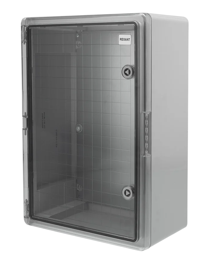 Корпус пластиковый REXANT ЩМПп с прозрачной дверцей и монтажной панелью 700х500х250мм, АБС, УХЛ1, IP65 купить с доставкой по РФ