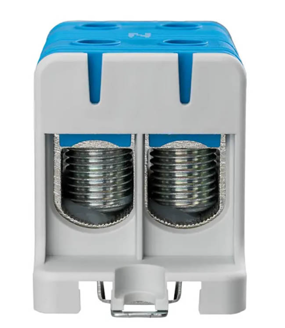 Клемма вводная силовая REXANT КВС 16-95мм² 2-рядная синяя распределительная купить с доставкой по РФ