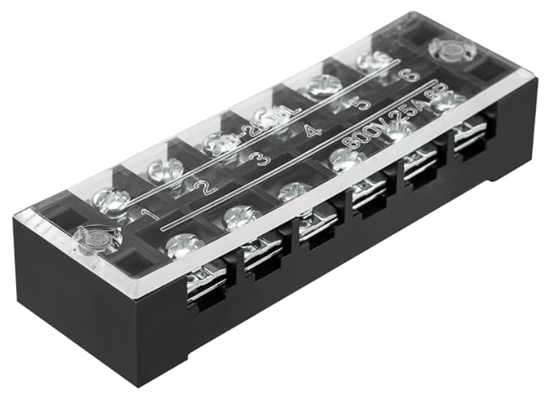 Блок зажимов клеммный REXANT БЗН ТВ-2506 2,5мм2 25A 6 пар купить с доставкой по РФ