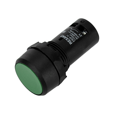 Кнопка Rexant 230V EB22 возвратная зеленая NO+NC