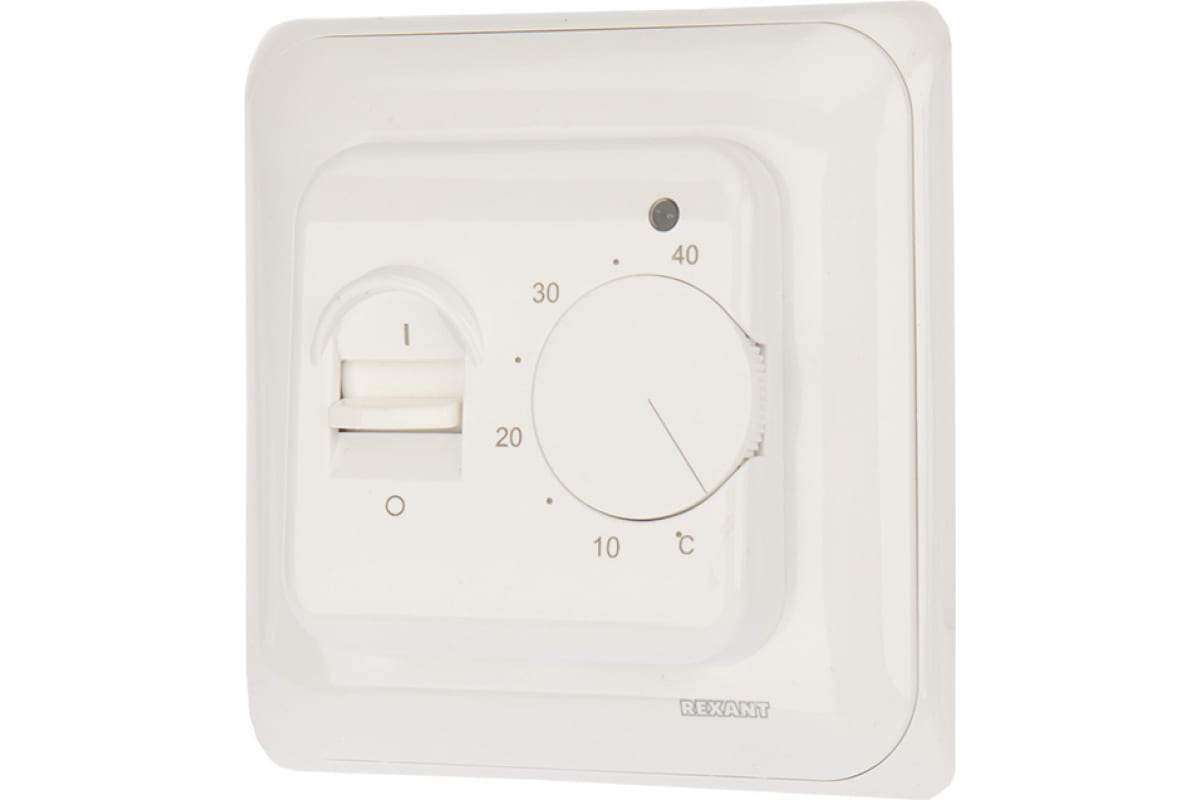 Термостат Rexant механический R70XT (OTN-1991; RTC 70.26; MST-1; MT-26; MTT-2; M5.713) 16А 3.6кВт для теплых полов датчик пола белый 51-0531
